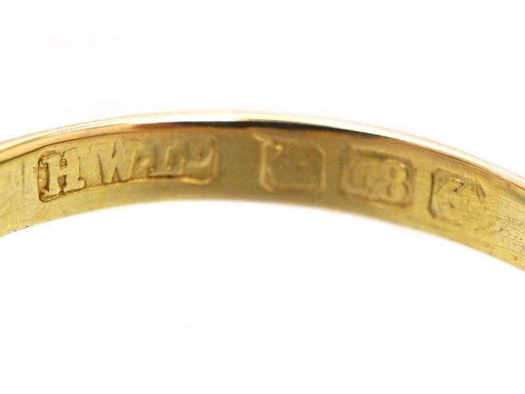 Victorian 18ct Gold, Sapphire & Diamond Three Stone Ring