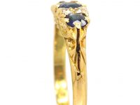 Victorian 18ct Gold, Sapphire & Diamond Three Stone Ring