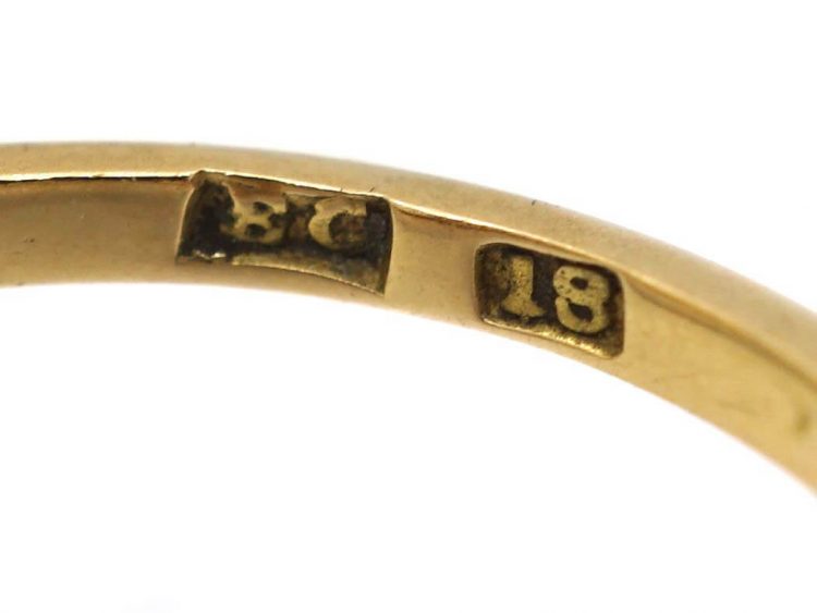 Edwardian 18ct Gold, Five Stone Sapphire & Natural Split Pearl Ring
