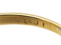 Edwardian 18ct Gold, Three Stone Sapphire Ring with Diamond Points