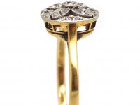 Edwardian 18ct Gold & Platinum, Pierced Cluster Flower Ring