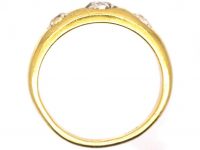 Victorian Three Stone Diamond Rub Over Set Ring