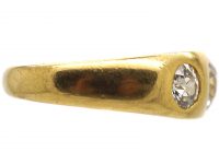 Victorian Three Stone Diamond Rub Over Set Ring