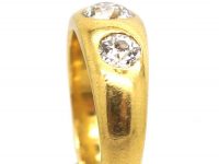 Victorian Three Stone Diamond Rub Over Set Ring