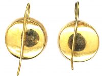 Victorian 15ct Gold, Amethyst & Natural Split Pearl Round Earrings