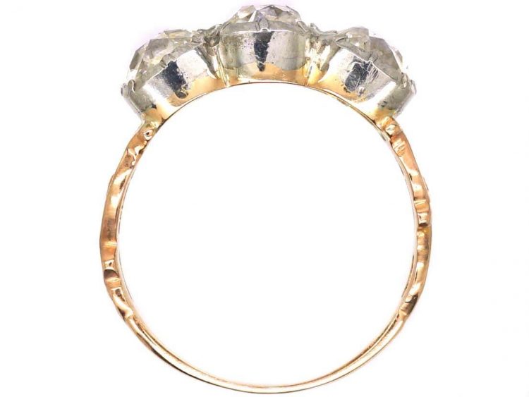 Georgian Three Stone Old Mine Cut Diamond Ring