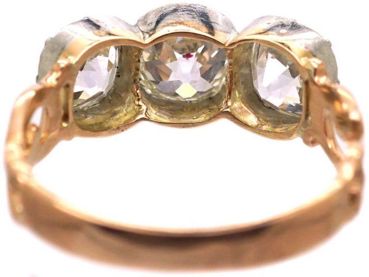 Georgian Three Stone Old Mine Cut Diamond Ring