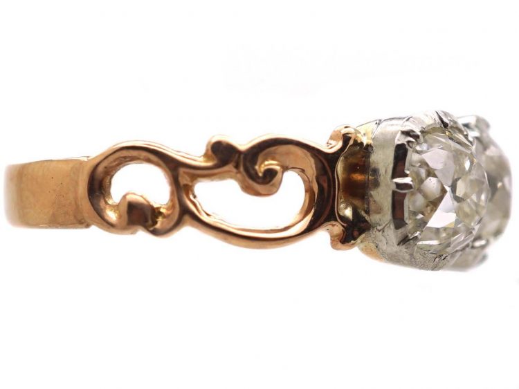 Georgian Three Stone Old Mine Cut Diamond Ring