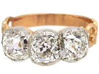 Georgian Three Stone Old Mine Cut Diamond Ring