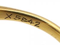 Art Deco 18ct Gold & Platinum Diamond Shaped Ring set with a Sapphire & Diamonds