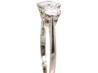 Art Deco Vintage Platinum, Three Stone Diamond Ring