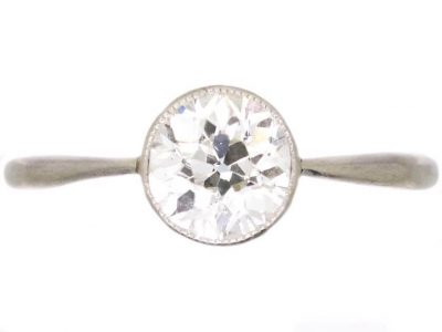 Art Deco Platinum & Old European Cut Diamond Solitaire Ring