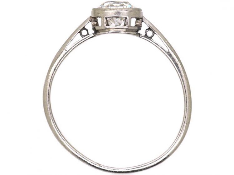 Art Deco Platinum & Old European Cut Diamond Solitaire Ring