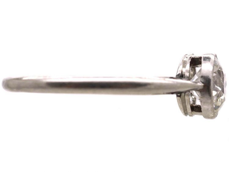 Art Deco Platinum & Old European Cut Diamond Solitaire Ring