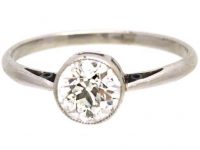 Art Deco Platinum & Old European Cut Diamond Solitaire Ring