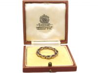 18ct Gold, Ruby & Rose Diamond Circular Brooch in Original Carrington Case