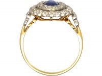 Early 20th Century Sapphire & Diamond Oval Cluster Ring