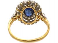 Early 20th Century Sapphire & Diamond Oval Cluster Ring