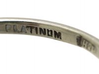 Edwardian Platinum, Emerald & Diamond Cluster Ring with Diamond Set Shoulders