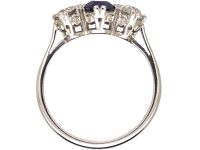 18ct White Gold, Sapphire & Diamond Three Stone Ring