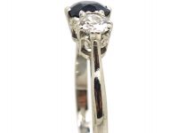 18ct White Gold, Sapphire & Diamond Three Stone Ring