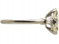 Art Deco Platinum Marquise Diamond Ring with Baguette Diamond Shoulders