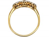 Edwardian 18ct Gold & Platinum Triple Cluster Ring set with Diamonds