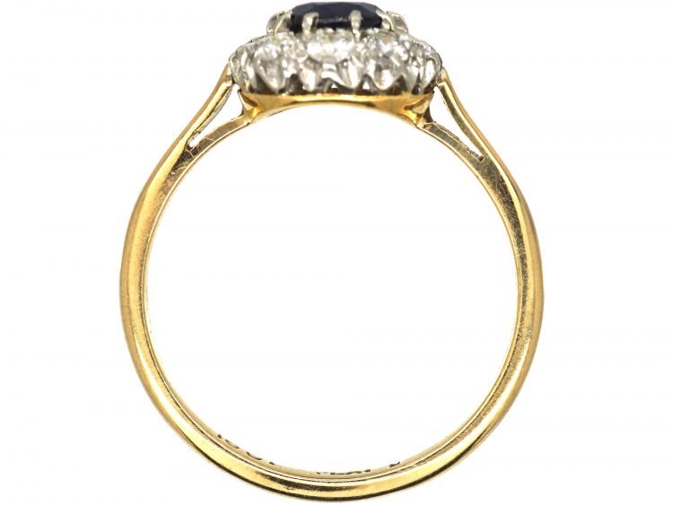 Early 20th Century, 18ct Gold & Platinum, Sapphire & Diamond Cluster Ring