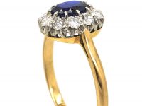Early 20th Century, 18ct Gold & Platinum, Sapphire & Diamond Cluster Ring