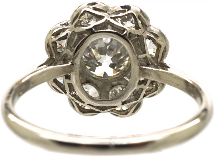 Early 20th Century Platinum, Diamond Daisy Cluster Ring