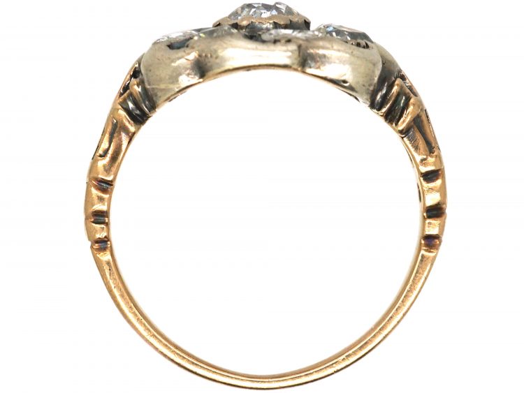 Georgian Gold & Silver, Diamond Set Flower Ring