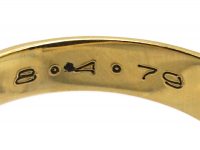 Mid 20th Century 14ct Gold Signet Ring set with Lapis Lazuli with an Intaglio of a Crest