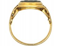 Victorian 18ct Gold Signet Ring set with a Bloodstone with an Intaglio of a Castle