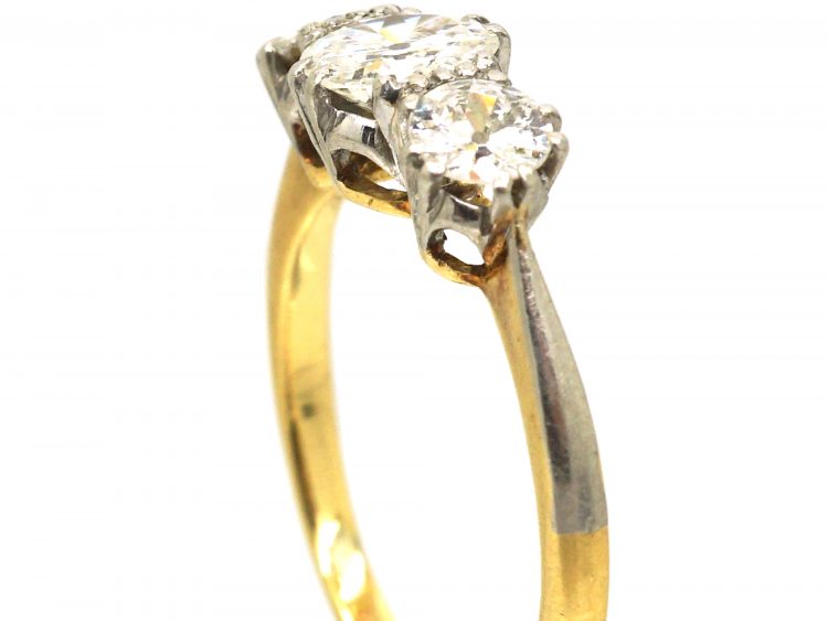 Edwardian 18ct Gold & Platinum,Three Stone Diamond Ring