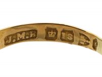 Edwardian 18ct Gold Double Heart Ring set with Diamonds & Rubies