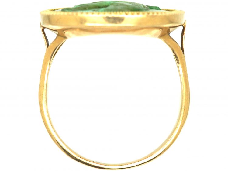 Georgian 15ct Gold, Turquoise Ring with Carved Classical Scene