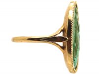 Georgian 15ct Gold, Turquoise Ring with Carved Classical Scene