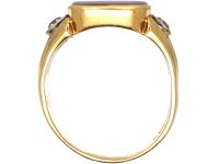 Early 20th Century 14ct Gold, Diamond & Carnelian Ring with a Carved Intaglio of an Eagle