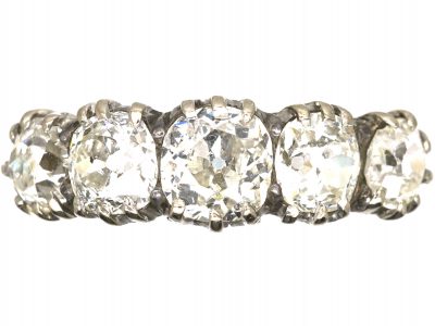 Victorian 18ct Gold, Five Stone Old Mine Cut Diamond Ring