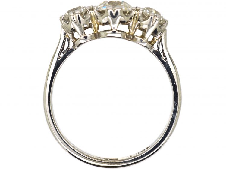 Early 20th Century 18ct White Gold,Three Stone Diamond Ring