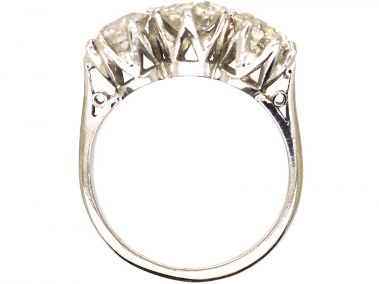 Early 20th Century Platinum Three Stone Diamond Ring