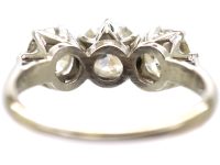 Early 20th Century Platinum Three Stone Diamond Ring
