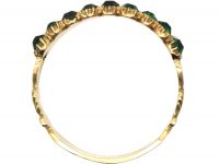 Georgian 15ct Gold, Natural Split Pearls & Green Paste Two Row Ring