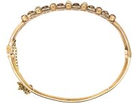 14ct Gold Harem Bangle set with Sapphires, Rubies, Green Garnets, Rose Diamonds & Pearls