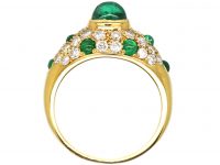 18ct Gold Ring set with a Cabochon Emeralds & Diamonds by Cartier