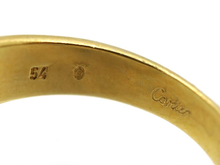 18ct Gold Ring set with a Cabochon Emeralds & Diamonds by Cartier