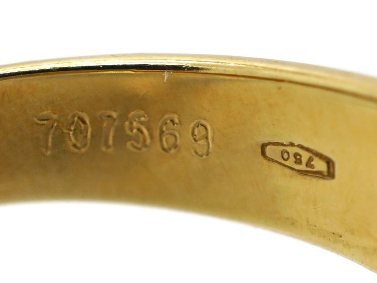 18ct Gold Ring set with a Cabochon Emeralds & Diamonds by Cartier