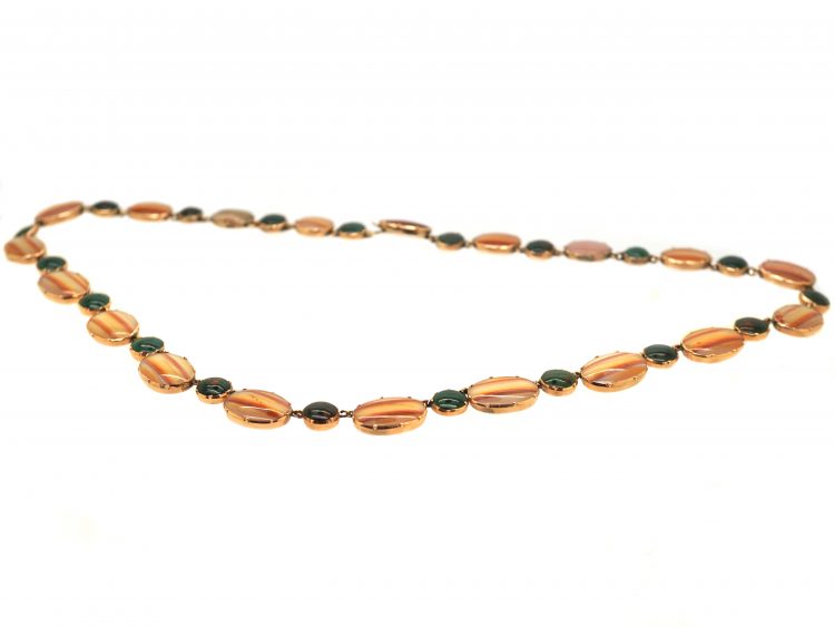 Georgian Gold, Bloodstone & Agate Necklace