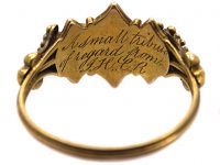 Regency 15ct Gold Ring set with Three Chrysolites