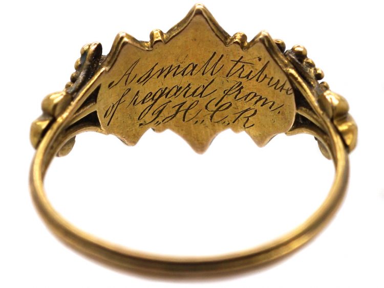 Regency 15ct Gold Ring set with Three Chrysolites